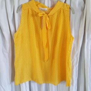 Yellow sleeveless blouse